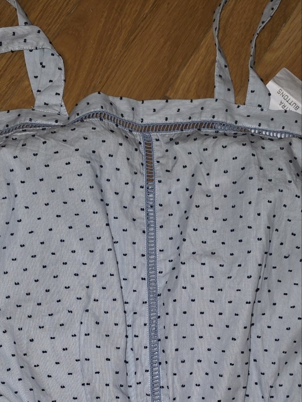 NEW Victoria's Secret Light Blue Polka Dot Cotton Lounge Jumpsuit Pajamas Medium - Picture 4 of 11